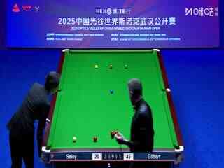 2025斯诺克武汉公开赛32进16 马克·塞尔比5-2大卫·吉尔伯特 20250826